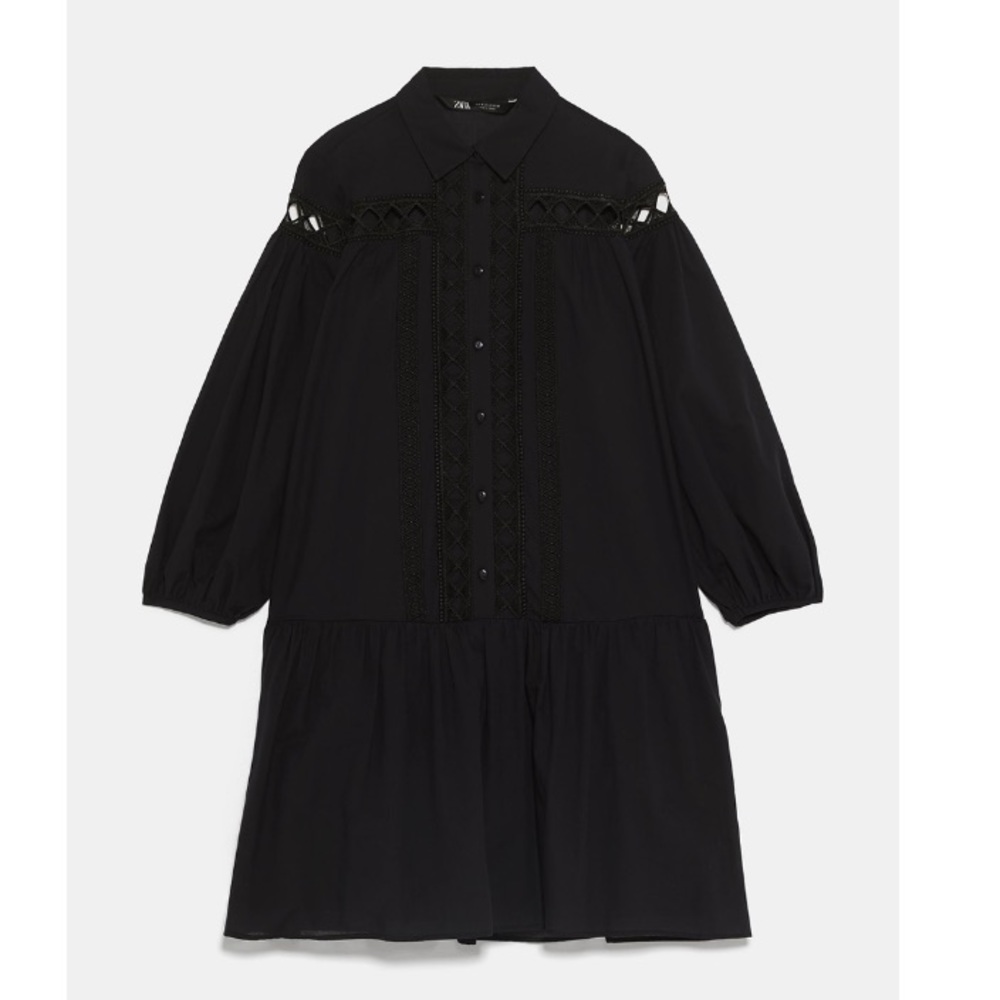 nwt ZARA contrasting poplin dress - Picture 7 of 7